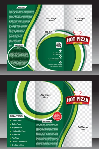 Tri vouwen pizza winkel brochure sjabloon — Stockvector