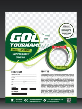 Golf turnuva flyer şablonu