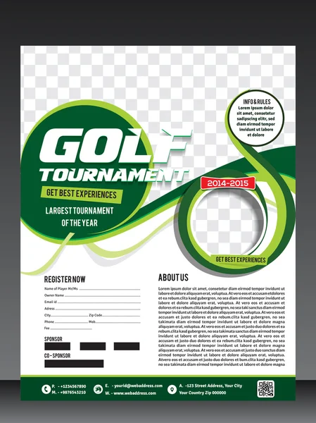 Golf tournament flyer template — Stock Vector