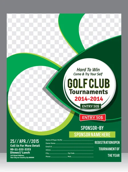 Golf flyer sjabloon & tijdschrift ontwerpen — Stockvector