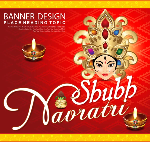 Shubh navratri bakgrund med gudinna durga Stockvektor