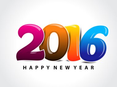 renkli mutlu yeni yıl 2016 metin arka plan