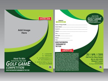 Golf oyun el ilanı ve dergi tasarım şablonu