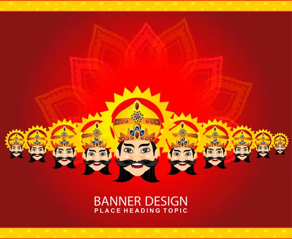Happy vijay dashmi bakgrund med ansiktet av ravan Royaltyfria illustrationer