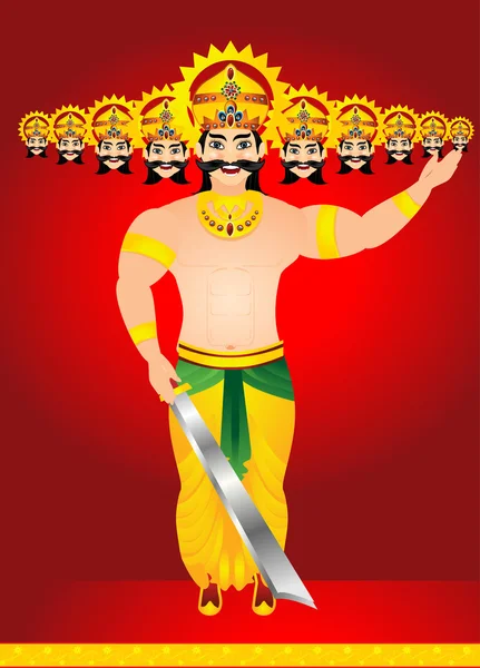 Happy vijay dashmi bakgrund med kung Ravan Stockvektor