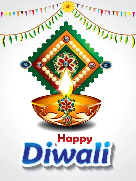 Lyckliga diwali firandet bakgrund med mango blad Royaltyfria illustrationer