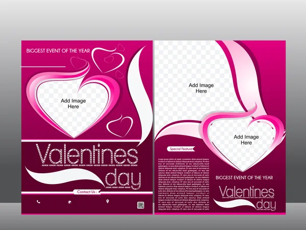 Día de San Valentín Flyer & Magazine Plantilla de diseño — Vector de stock