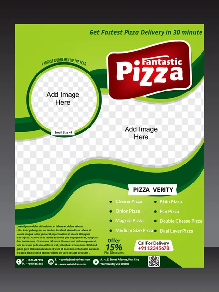 pizza flyer template & magazine design template