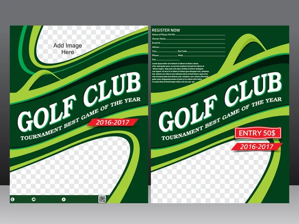 Golf club szórólap sablont & magazin tervezés — Stock Vector