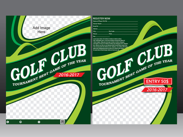 golf club flyer template & magazine design