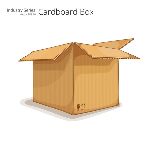 Caja de cartón. Marrón . — Vector de stock