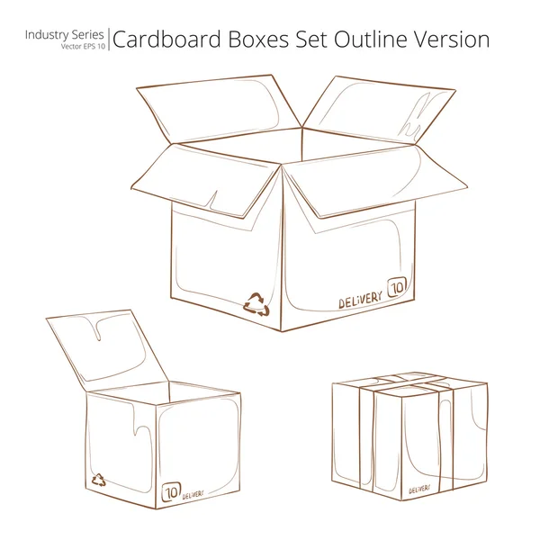 Conjunto de cajas de cartón . — Vector de stock