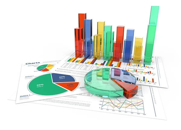 Analysera. Tabeller och diagram. — Stockfoto