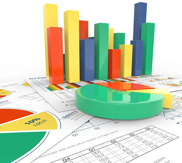 3D finansal raporlar. — Stok fotoğraf