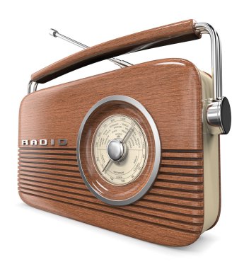 ahşap retro radyo.