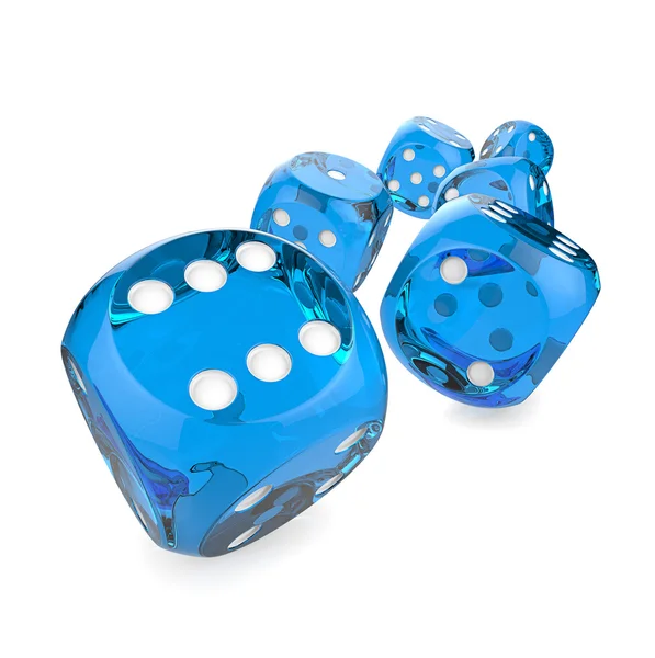 6 Dices azules . —  Fotos de Stock