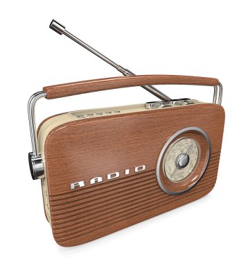 ahşap retro radyo.