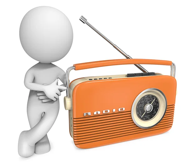 Orangefarbenes Retroradio. — Stockfoto