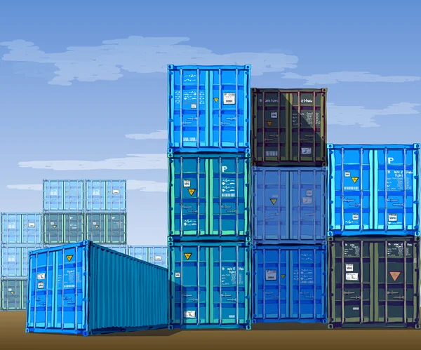 Cargo containers. — Stockvector