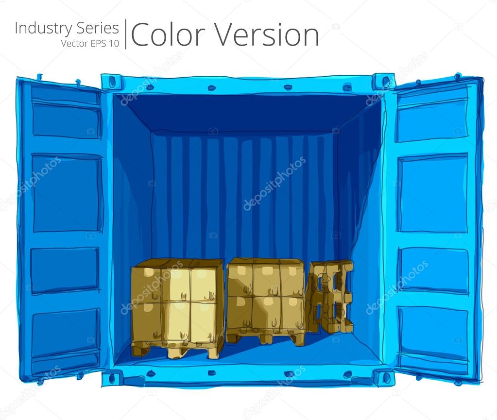 Container with Pallets.