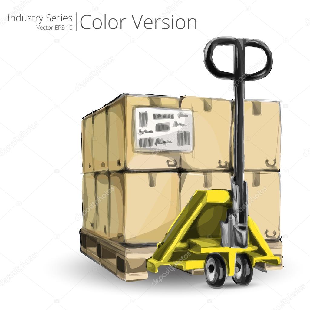Hand Truck and Pallet.