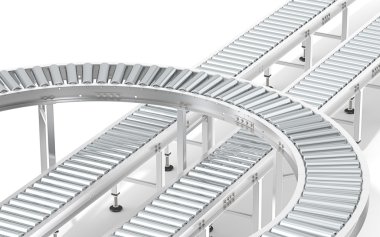 Metal Roller Conveyor System. clipart