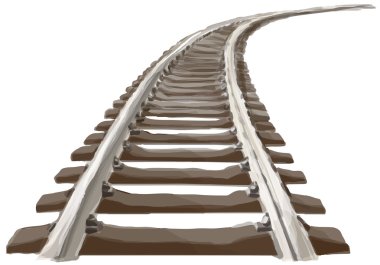 Curved endless Train track. clipart
