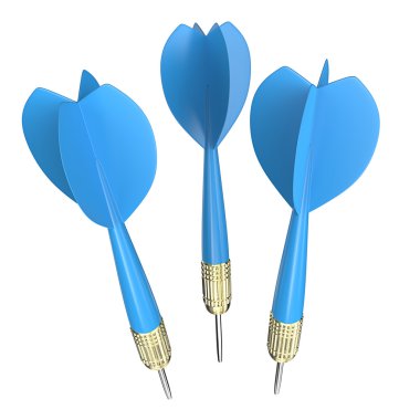 İzole mavi Dart okları.