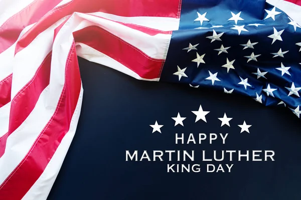 Martin Luther King Día Aniversario Bandera Estados Unidos Sobre Fondo — Foto de Stock