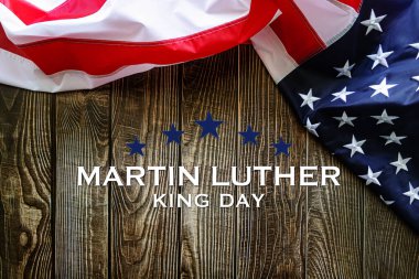 Martin Luther King Günü - Soyut arkaplanda Amerikan bayrağı
