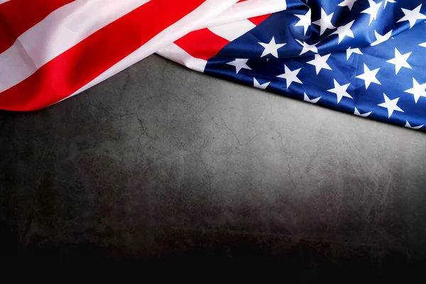 Usa Flag America Flag Black Background Copy Space — Stock Photo, Image