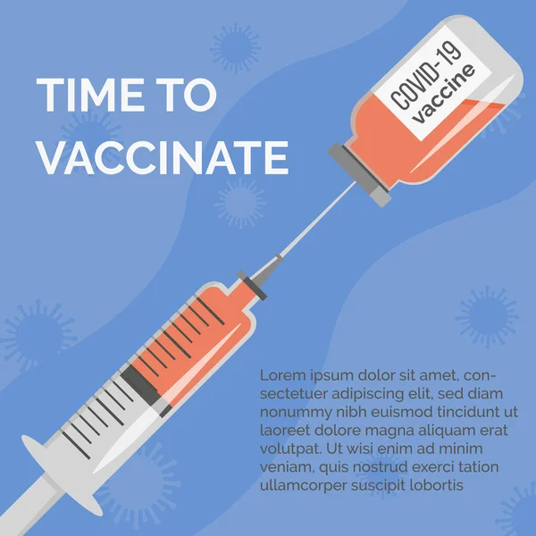背景に単離されたコロナウイルスワクチンベクターイラストの概念.予防接種治療のためのワクチンジャブボトルと注射器注射。鳥インフルエンザワクチン. — ストックベクタ
