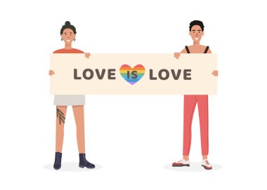 LGTB aktivistleri ellerinde 