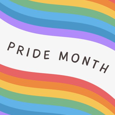 LGBT gökkuşağı desenli Vektör Banner. Sosyal medya paylaşımı, hikaye ya da eşcinsel toplumunun bayrağıyla birlikte afiş. Onur ayı kutlaması için tebrik kartı. Gay geçit töreni. Düz Biçim İllüstrasyonu.