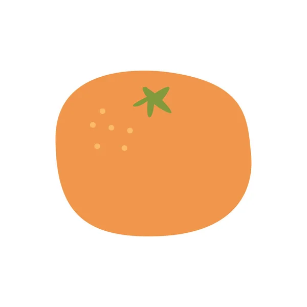 Ilustração do vetor de frutas laranja. Mão desenhado colorido doodle tangerina inteira isolado em branco. Frutas cítricas. Cidra suculenta. —  Vetores de Stock