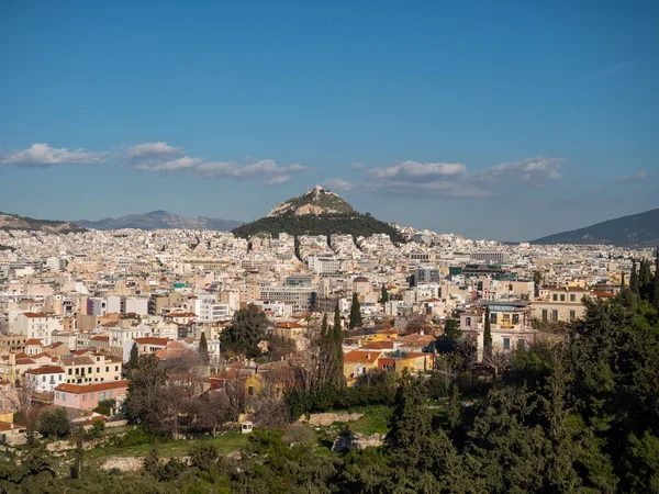 Panoramisch uitzicht over Athene stad — Stockfoto