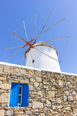 yel değirmeni Mykonos Adası, Yunanistan 