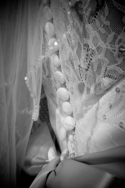 Primo piano di un abito da sposa — Foto Stock