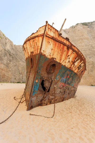 Краєвид корабельної аварії пляж — стокове фото