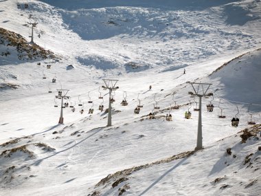 ski lift on ski resort clipart