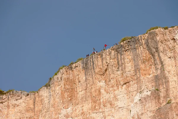 जॅकिन्थोस बेटाच्या शिपव्रेक बीचमध्ये बेस उडी — स्टॉक फोटो, इमेज