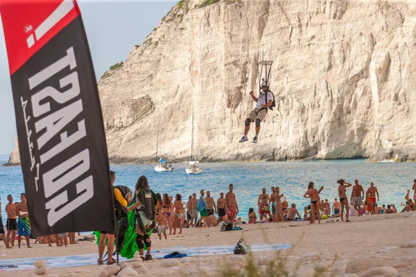 base jump in shipwreck beach of Zakynthos island