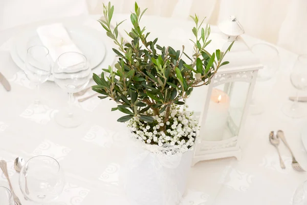 Wedding table with flowers — Stock Photo, Image