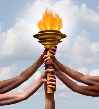 People Holding A Torch clipart