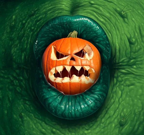 Halloween mostro Jack O Lanterna — Foto Stock