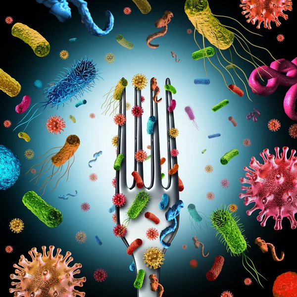 Bactéries et germes sur les aliments — Photo