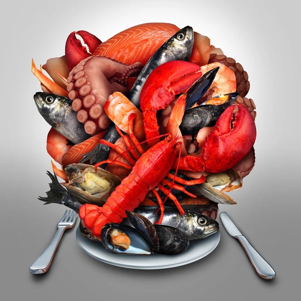 Seafood Plate Symbol — Stock Photo, Image