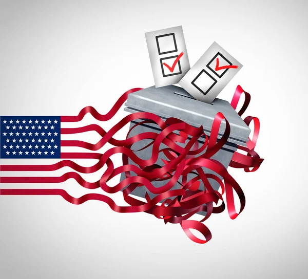 Amerykańskie Wyzwanie Wyborcze Problemy Głosowaniem Oraz Koncepcja Głosowania Stanach Zjednoczonych — Zdjęcie stockowe