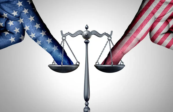 United States Legal Battle American Law Tip Scales Justice Concept — Stock Photo, Image