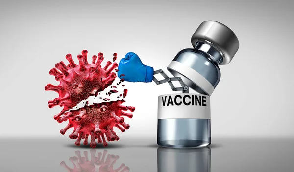 Vaccine Fighting Virus Vaccination Concept Medicine Producing Antibodies Attacking Contagious —  Fotos de Stock